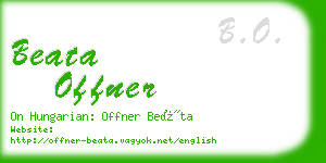 beata offner business card